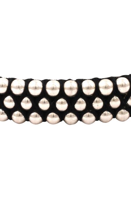 Shop_Sangeeta Boochra_Silver Plated Metal Choker Necklace _Online_at_Aza_Fashions