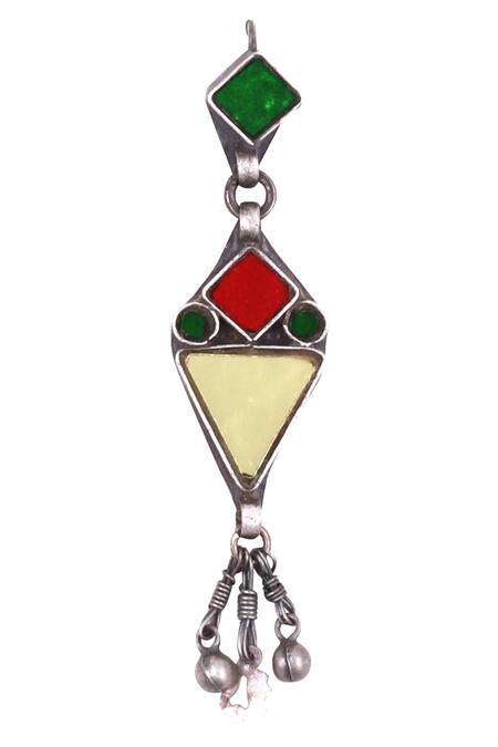 Buy Sangeeta Boochra Silver Plated Geometric Danglers With Bead Details Online at Aza Fashions Buy_Sangeeta Boochra_Silver Plated Geometric Danglers With Bead Details _Online_at_Aza_Fashions