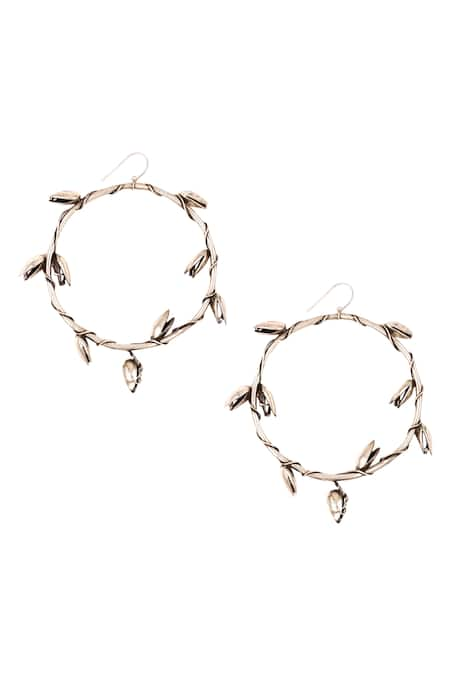 Sangeeta Boochra Silver Plated Metal Wired Hoops