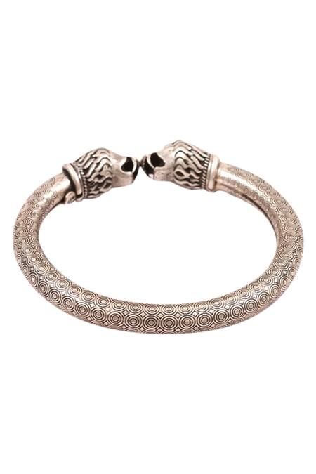 Sangeeta Boochra_Silver Plated Baroque Design Adjustable Cuff Bracelet _Online_at_Aza_Fashions