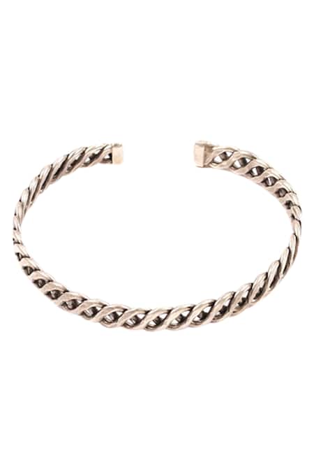 Sangeeta Boochra Silver Plated Spiral Design Metal Cuff Bracelet 
