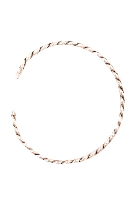 Buy_Sangeeta Boochra_Silver Plated Spiral Design Metal Cuff Bracelet _Online_at_Aza_Fashions