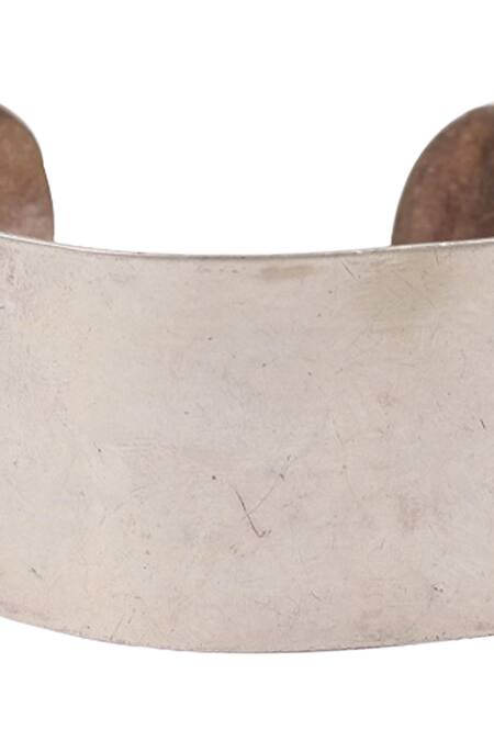Shop_Sangeeta Boochra_Silver Plated Oxidized Handcrafted Cuff _Online_at_Aza_Fashions