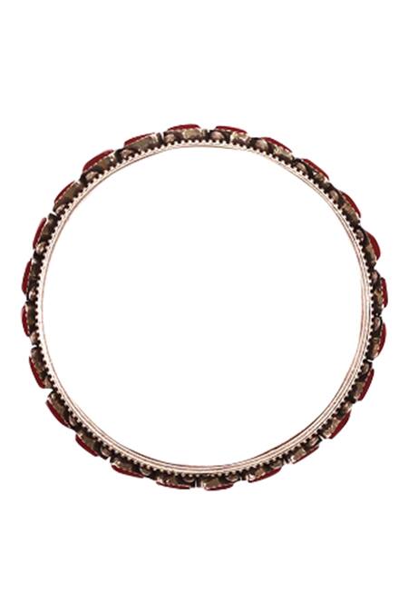 Sangeeta Boochra_Silver Plated Stones Studded Bangle_Online_at_Aza_Fashions