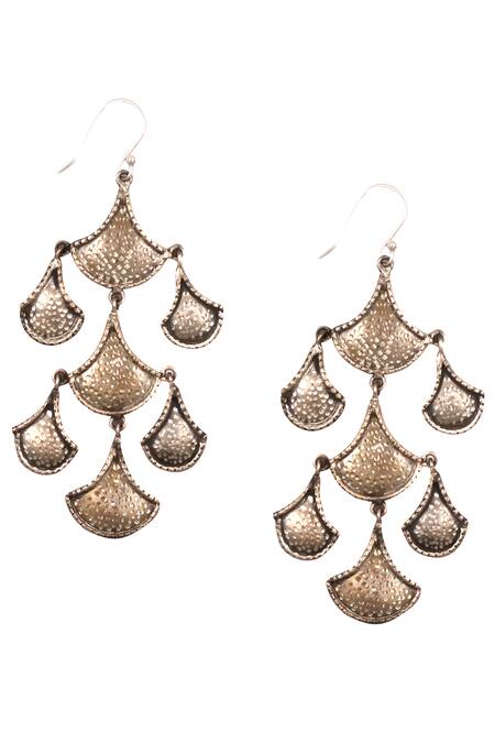 Sangeeta Boochra Silver Plated Scallop Danglers 