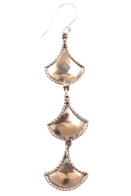Buy Sangeeta Boochra Silver Plated Scallop Shaped Dangling Earrings Online at Aza Fashions Buy_Sangeeta Boochra_Silver Plated Scallop Shaped Dangling Earrings _Online_at_Aza_Fashions