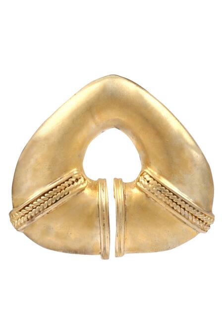 Buy_Sangeeta Boochra_Gold Plated Carved Metal Stud Earrings _Online_at_Aza_Fashions