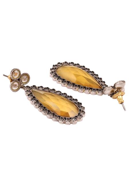 Sangeeta Boochra_Silver Plated Stones Multi Colour Danglers _Online_at_Aza_Fashions