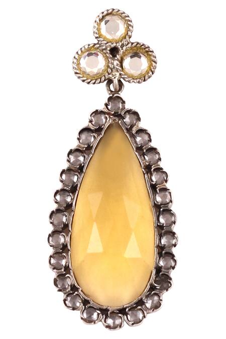 Buy_Sangeeta Boochra_Silver Plated Stones Multi Colour Danglers _Online_at_Aza_Fashions