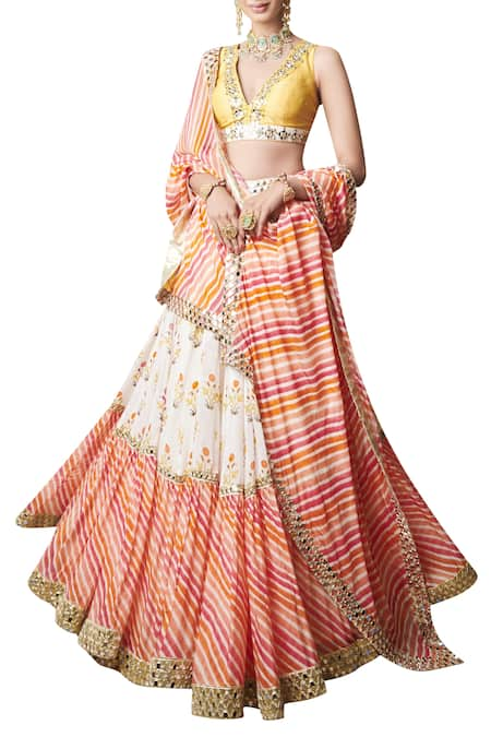 Abhinav Mishra Multi Color Embroidered Lehenga Set