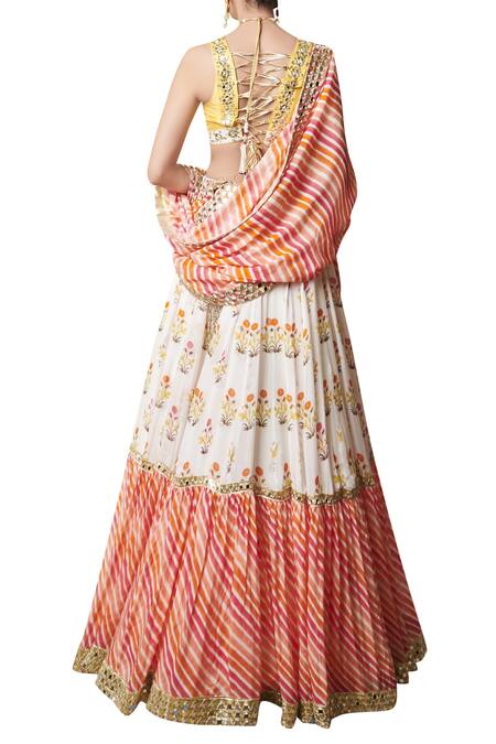 Shop Abhinav Mishra Multi Color Embroidered Lehenga Set at Aza Fashions Shop_Abhinav Mishra_Multi Color Embroidered Lehenga Set_at_Aza_Fashions