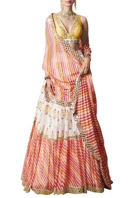 Abhinav Mishra Multi Color Embroidered Lehenga Set Online at Aza Fashions Abhinav Mishra_Multi Color Embroidered Lehenga Set_Online_at_Aza_Fashions