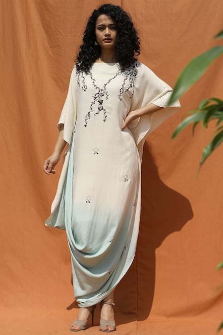 Bohame Embroidered draped dress 