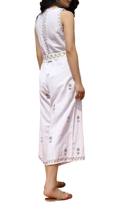 Bohame Printed jumpsuit with belt 