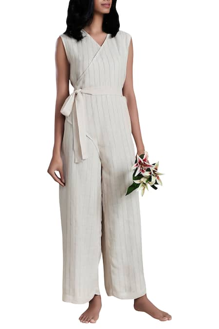 MATI - White Linen Cotton Jumpsuit