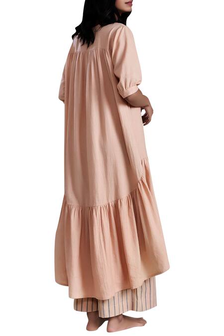 MATI Peach Handloom Linen Dress 2