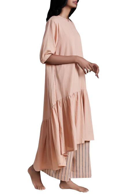 MATI Peach Handloom Linen Dress 3