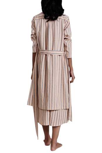 Shop MATI Peach Handloom Cotton Jacket at Aza Fashions Shop_MATI_Peach Handloom Cotton Jacket_at_Aza_Fashions