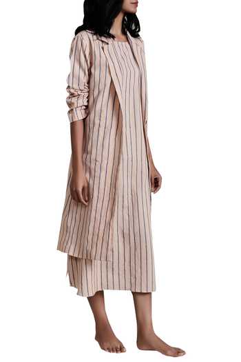 MATI Peach Handloom Cotton Jacket Online at Aza Fashions MATI_Peach Handloom Cotton Jacket_Online_at_Aza_Fashions