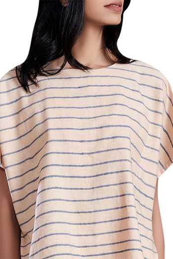 Shop_MATI_Peach Handloom Cotton Top_Online_at_Aza_Fashions