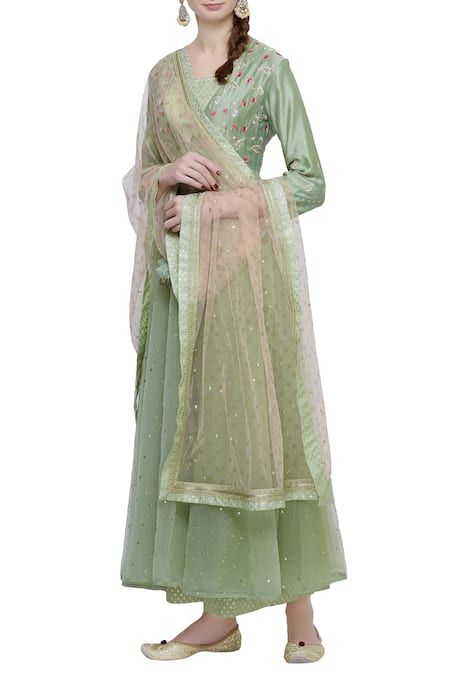 Ivory by Dipika Embroidered Kurta Palazzo Set 