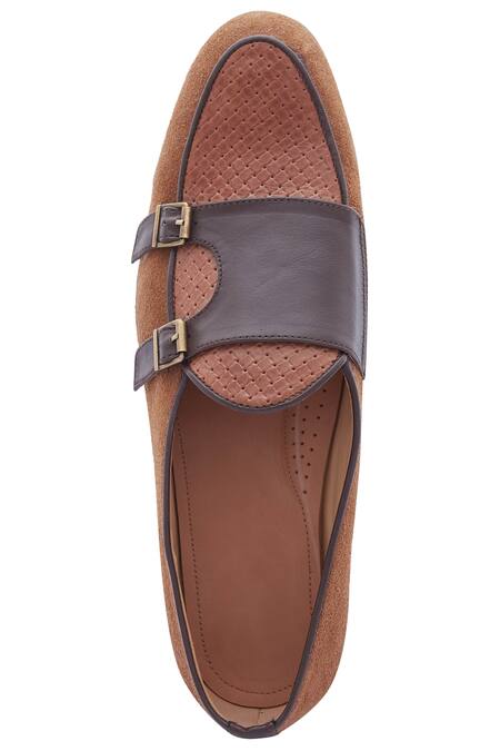 Nidhi Bhandari Brown Suede Monks Online at Aza Fashions Nidhi Bhandari_Brown Suede Monks_Online_at_Aza_Fashions