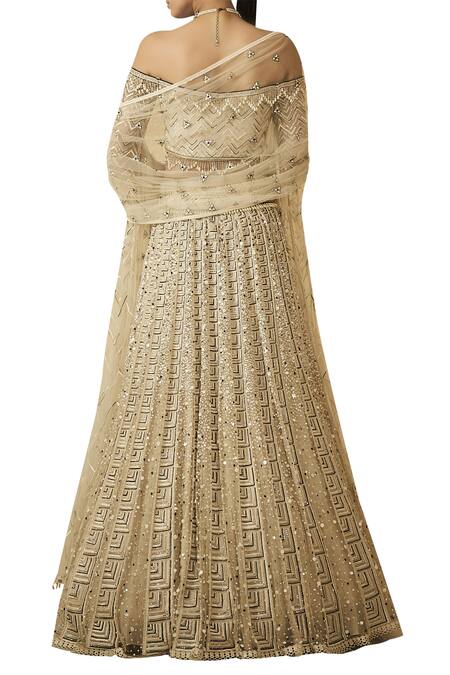 Shop Tarun Tahiliani Off White Embroidered Lehenga Set at Aza Fashions Shop_Tarun Tahiliani_Off White Embroidered Lehenga Set_at_Aza_Fashions