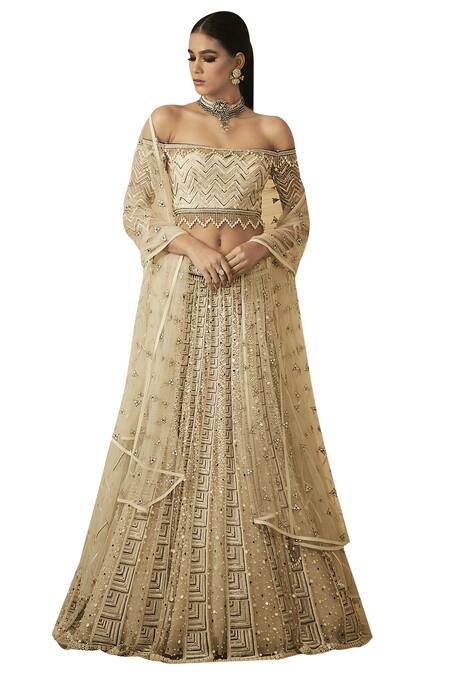 Shop Tarun Tahiliani Off White Embroidered Lehenga Set Online at Aza Fashions Shop_Tarun Tahiliani_Off White Embroidered Lehenga Set_Online_at_Aza_Fashions