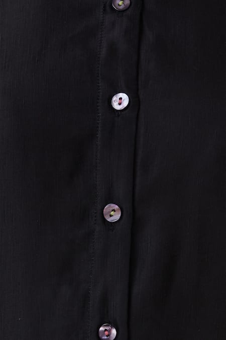 I Am Design Black Silk, Satin, Linen Round Printed And Embroidered Kurta Set Online at Aza Fashions I Am Design_Black Silk, Satin, Linen Round Printed And Embroidered Kurta Set _Online_at_Aza_Fashions