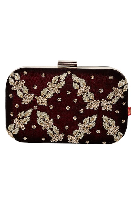 House of Vian Embroidered Clutch Cum Sling Bag