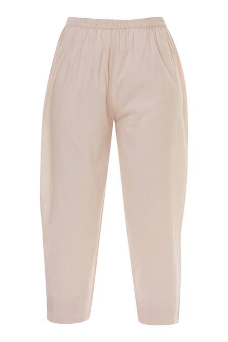 Shop_Kisneel By Pam_Pink Dobby Embroidered Kurta Set_Online_at_Aza_Fashions