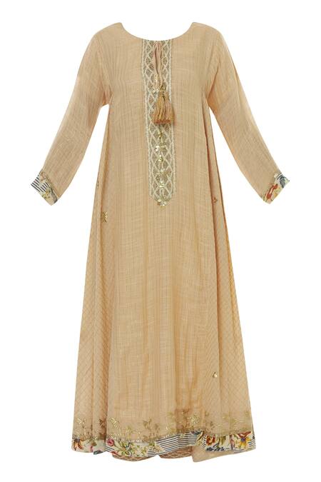 Buy Kisneel By Pam Peach Cotton Embroidered Kurta Set Online at Aza Fashions Buy_Kisneel By Pam_Peach Cotton Embroidered Kurta Set_Online_at_Aza_Fashions