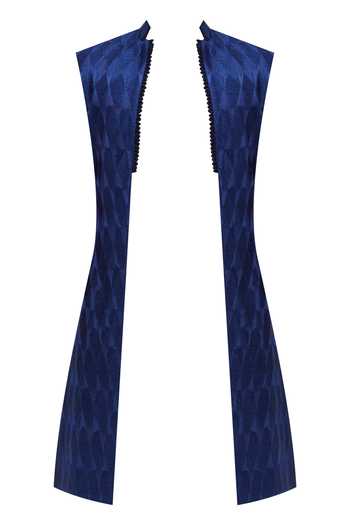 Buy_Paresh Lamba Signatures_Blue Textured Long Jacket_Online_at_Aza_Fashions