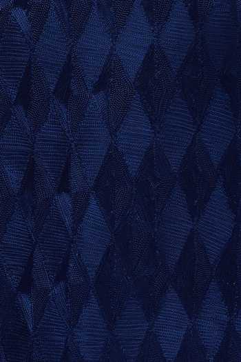 Paresh Lamba Signatures_Blue Textured Long Jacket_at_Aza_Fashions