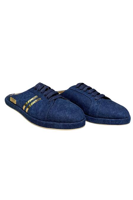 Artimen_Blue Denim Back Open Sneakers_Online_at_Aza_Fashions