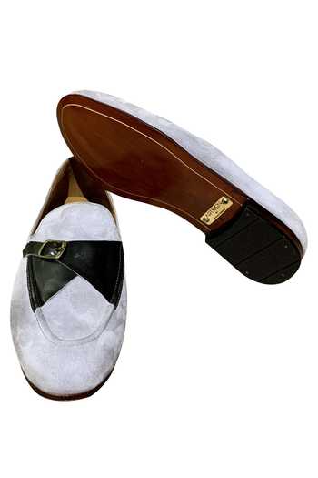Buy_Artimen_Grey Suede Block Heel Loafers_Online_at_Aza_Fashions