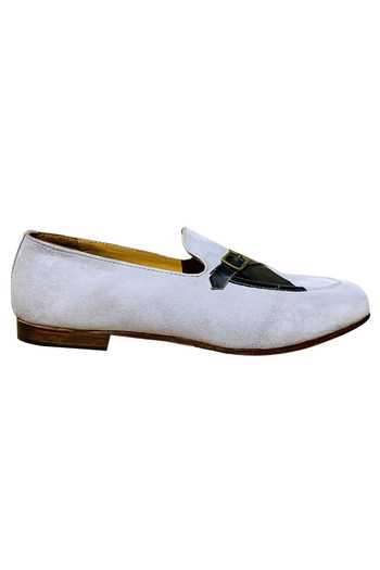 Shop_Artimen_Grey Suede Block Heel Loafers_Online_at_Aza_Fashions