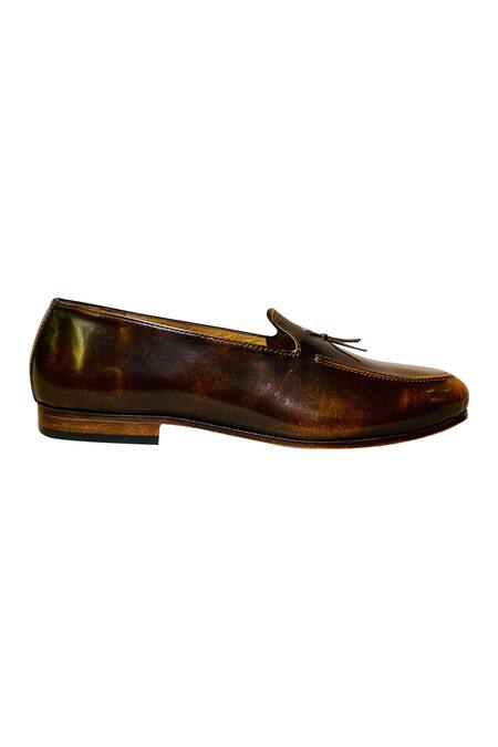 Shop_Artimen_Brown Leather Tassel Detailed Loafers _Online_at_Aza_Fashions