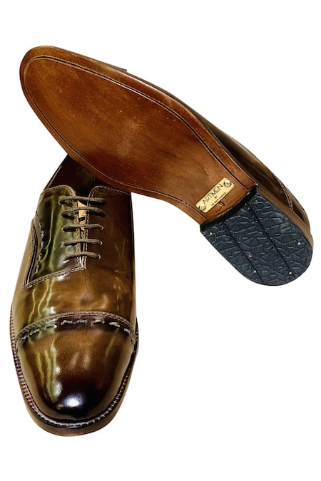 Buy_Artimen_Brown Leather Lace Up Oxfords _Online_at_Aza_Fashions