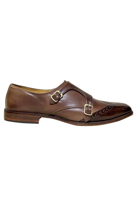 Shop_Artimen_Brown Leather Block Heel Brogues _Online_at_Aza_Fashions