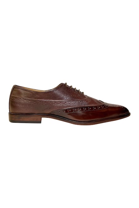Shop_Artimen_Brown Leather Lace Up Brogues _Online_at_Aza_Fashions