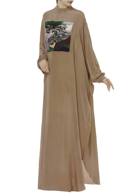 Huemn Silk crepe kaftan Gown  