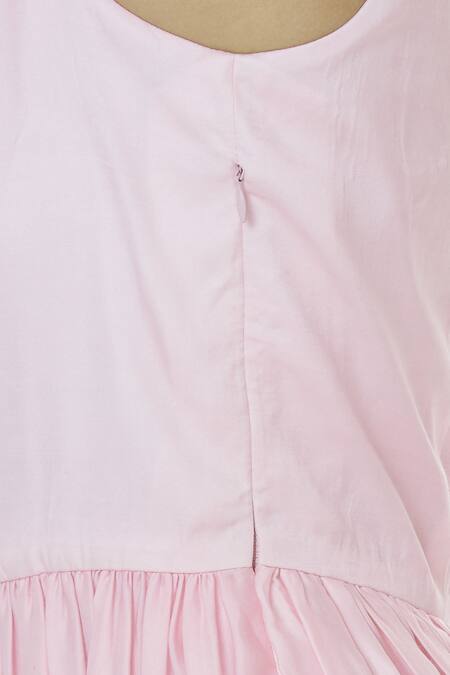 Shop_Desert Shine By Sulochana Jangir_Pink Modal Satin Dress U Neckline Embroidered Jacket With _Online_at_Aza_Fashions