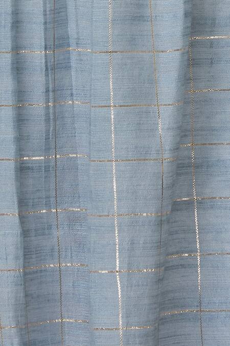 Aalyxir_Blue Chanderi Hand Embroidered Jacket_at_Aza_Fashions