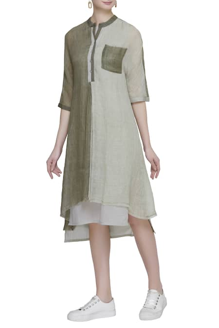 Urvashi Kaur Linen paneled tunic 