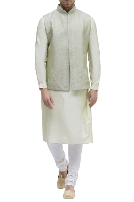 Vanshik Embroidered Nehru Jacket & Kurta Set 