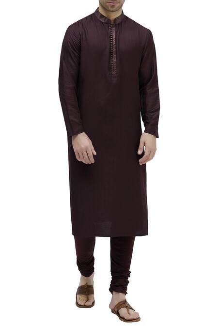 Ekam By Manish Silk Mandarin Collar Kurta Set 