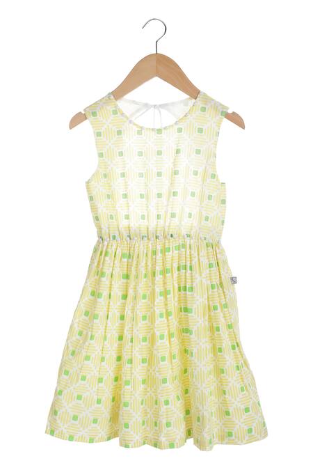 MI Dulce AN'YA Yellow Organic Cotton Printed Dress