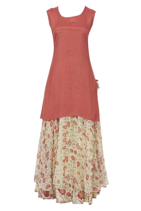 Buy Neeta Bhargava Red Organza, Cotton Silk Inner Round Neckline, Kurta Embroidered Lehenga Set Online at Aza Fashions Buy_Neeta Bhargava_Red Organza, Cotton Silk Inner Round Neckline, Kurta Embroidered Lehenga Set _Online_at_Aza_Fashions