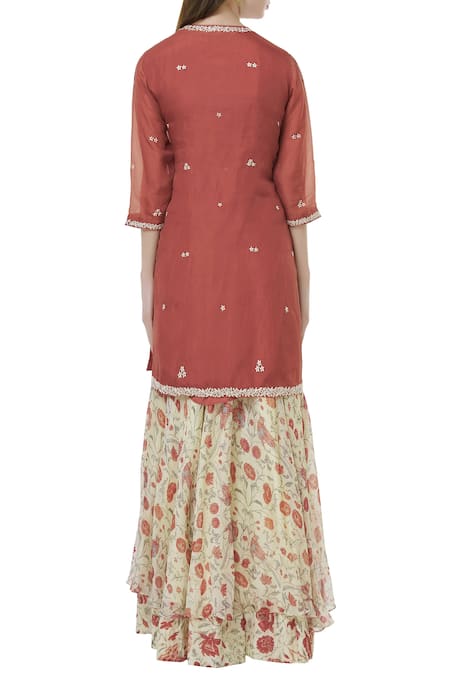Neeta Bhargava Embroidered Kurta Lehenga Set 